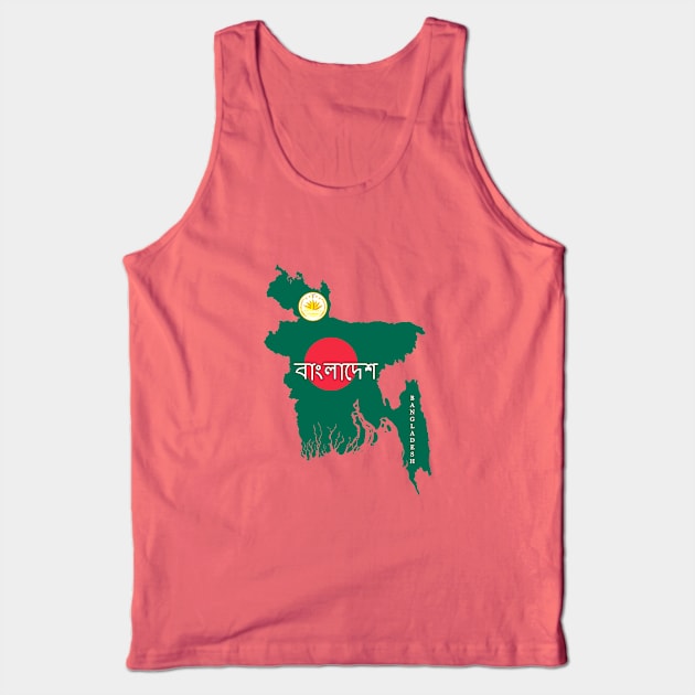 Bangladesh flag & map Tank Top by Travellers